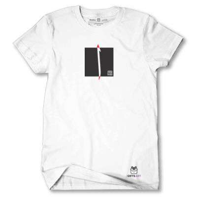 Modern Arabic Alef Calligraphy Art - فن الخط العربي الحديث حرف ال (ألف) على تيشيرت ابيض Thumbnail