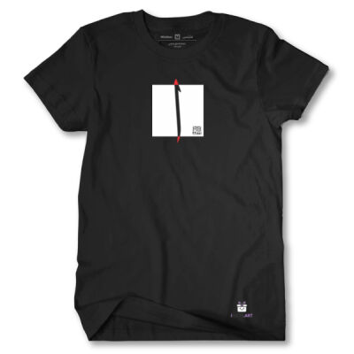 Modern Arabic Alef Calligraphy Art -  فن الخط العربي الحديث حرف ال (ألف) على تيشيرت اسود Thumbnail