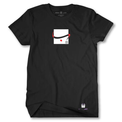 Arabic alphabet, letter (Baa) Calligraphy Art on black t-shirt - الأبجدية العربية، حرف الباء، فن الخط على تي شيرت اسود Thumbnail