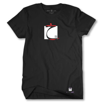 Arabic alphabet, letter (Khā’) Calligraphy Art on black t-shirt - الأبجدية العربية، حرف الخاء ، فن الخط على تي شيرت اسود Thumbnail