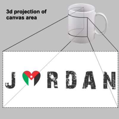 Jordan with a heart-shaped flag on mug  Thumbnail