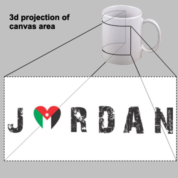 Jordan with a heart-shaped flag on mug  Thumbnail