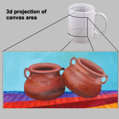 two handcrafted clay pots set against a vivid, colorful surface. Thumbnail