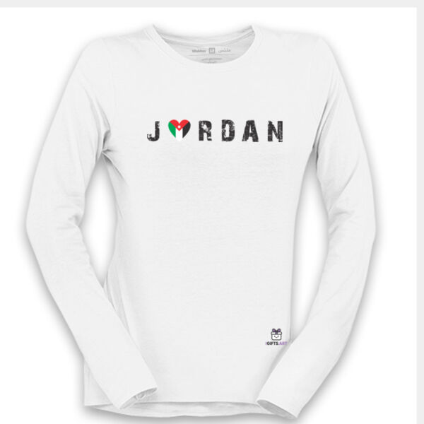 Beautiful T-shirt the word "Jordan" in English and a heart-shaped flag. Thumbnail