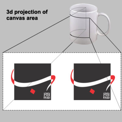 Arabic alphabet, letter (Baa) Calligraphy Art on mug - الأبجدية العربية، حرف الباء، فن الخط على كوب قهوة Thumbnail