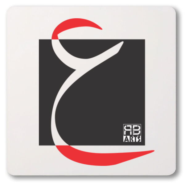 Arabic alphabet, letter (Aeen) Calligraphy Art printed a unique coaster - الأبجدية العربية، حرف (العين)، فن الخط العربي مطبوع على قاعدة أكواب فريدة من نوعها Thumbnail