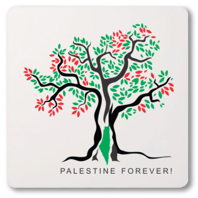 Olive Tree Art Colors with Palestine map in the middle Thumbnail