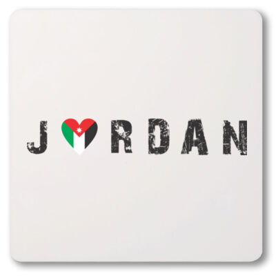 Beautiful T-shirt the word "Jordan" in English and a heart-shaped flag-تي شيرت جميل يحتوي على كلمة "الأردن" بالانجليزية مع العلم على شكل قلب Thumbnail