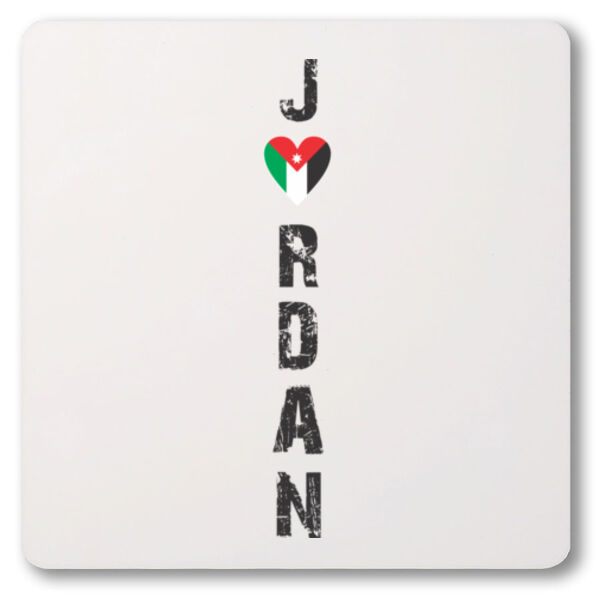Beautiful T-shirt the word "Jordan" written vertically in English and a heart-shaped flag. تي شيرت جميل مكتوب عليه كلمة "الأردن" بشكل عمودي باللغة الإنجليزية وعلم على شكل قلب Thumbnail