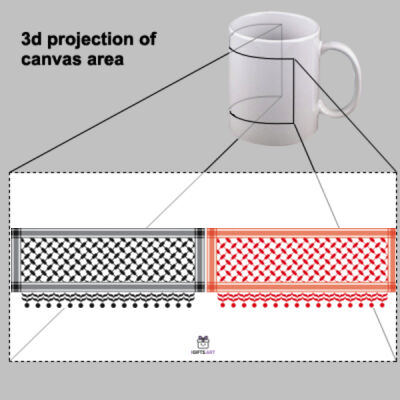 Modern design of the mix Kufeih  - Black, white and red - تصميم عصري للكوفية المختلطة مزيج مميز من الالوان الأسود والأبيض والأحمر Thumbnail